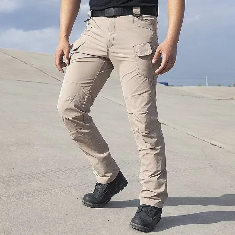Men Casual Cargo Pants 2025 New Male Summer Tactical Wear Resist Quick Dry Outdoor Trousers Multi Pockets Hike Work Trousers