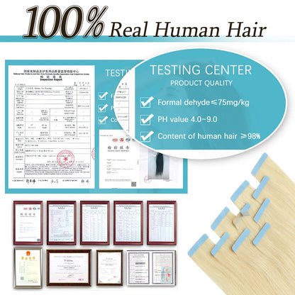 Invisible Hole Flat Pu Tape Human Hair Twin Tabs 25cm Long Tape PU Weft Real Human Hair No Glue Microlink Application 40-50g
