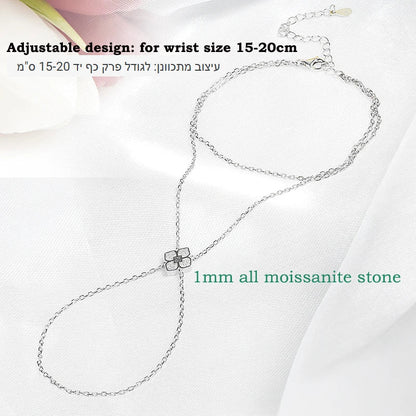 Certified All Moissanite Lab Diamond Bracelets for Women Adjustable 15-20cm Classic Luxury Chain Pure 925 Sterling Silver
