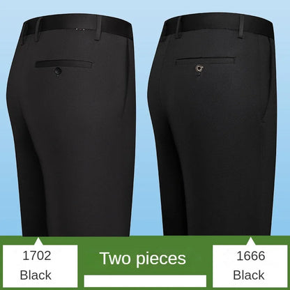 Stylish Black Dress Pants for Men Comfortable Casual Trousers Four-Season Korean Business Suit Pants Male Stretch Slim-Fit Pants