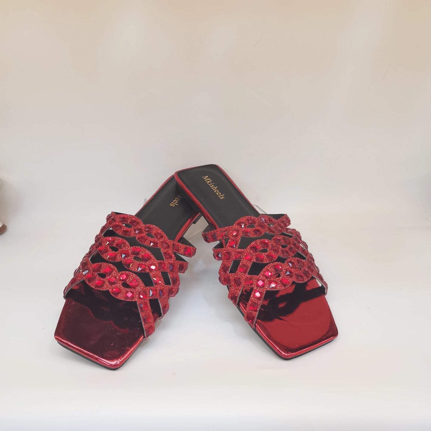 Pretty Soft Flat Shoes With Bag Set For Woman Fashion Style Rhinestone Party Slippers And Women Purse Latest Design