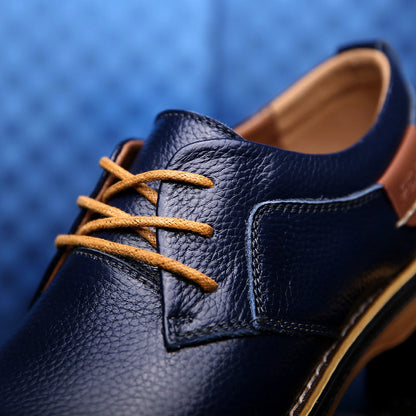 Genuine Leather Men Dress Shoes Oxfords Brogue Lace Up Italian Mens Casual Shoes Luxury Brand Moccasins Loafers Plus Size 38-48