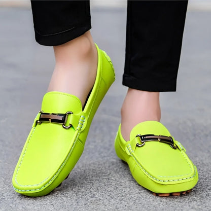 Shoes Men Handmade PU Leather Loafer Casual Driving Flats Slip-on Shoes Luxury Comfy Moccasins White Loafers Shoes for Men