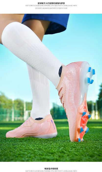 T31 High Quality Mens Soccer Shoes Training Non-Slip Turf Soccer Cleats TF/FG Football Sneakers Chuteira Campo