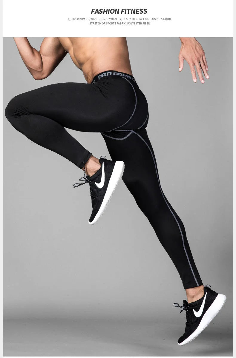 Mens 1-2 Pcs Compression Pants Sport Training Dry Fit Running Tights Fitness Jogging Shorts Summer Basketball Legging Masculina