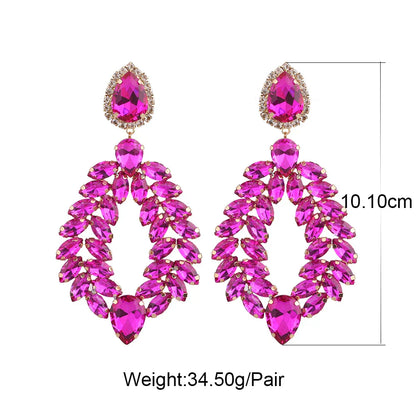 New Crystal Dangle Earrings For Women Rhinestone Earrings Weddings Ladies Party Fashion Jewelry Accessories Wholesale Gifts