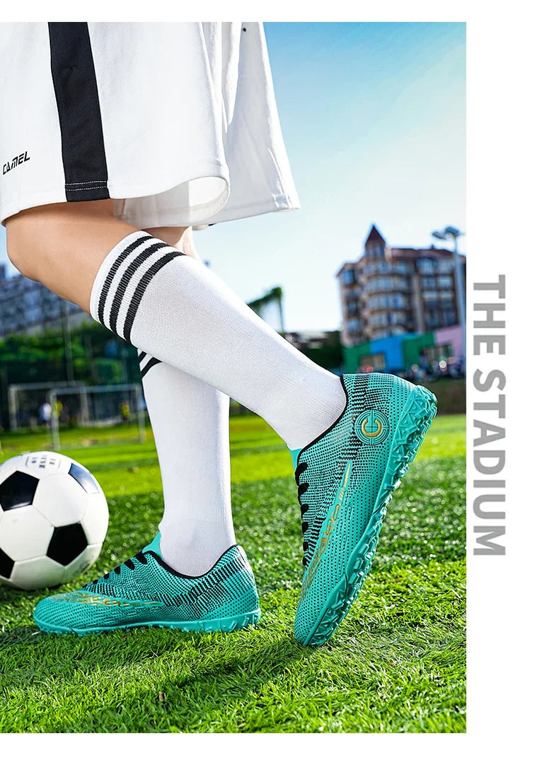 Large Size FG/TF High Quality Mens Soccer Shoes Non-Slip Turf Soccer Cleats for Kids Training Football Boots Chuteira Campo 48