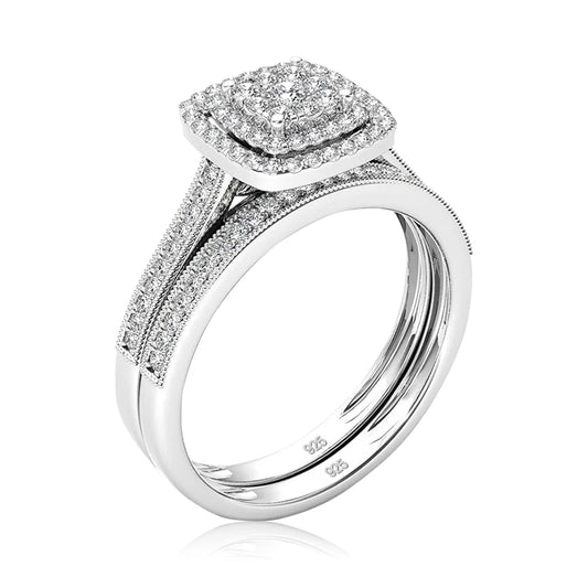 Ring Set For Woman Original 925 Silver Wedding Jewelry Luxury Engagement Ladies Anniversary Gift Trend