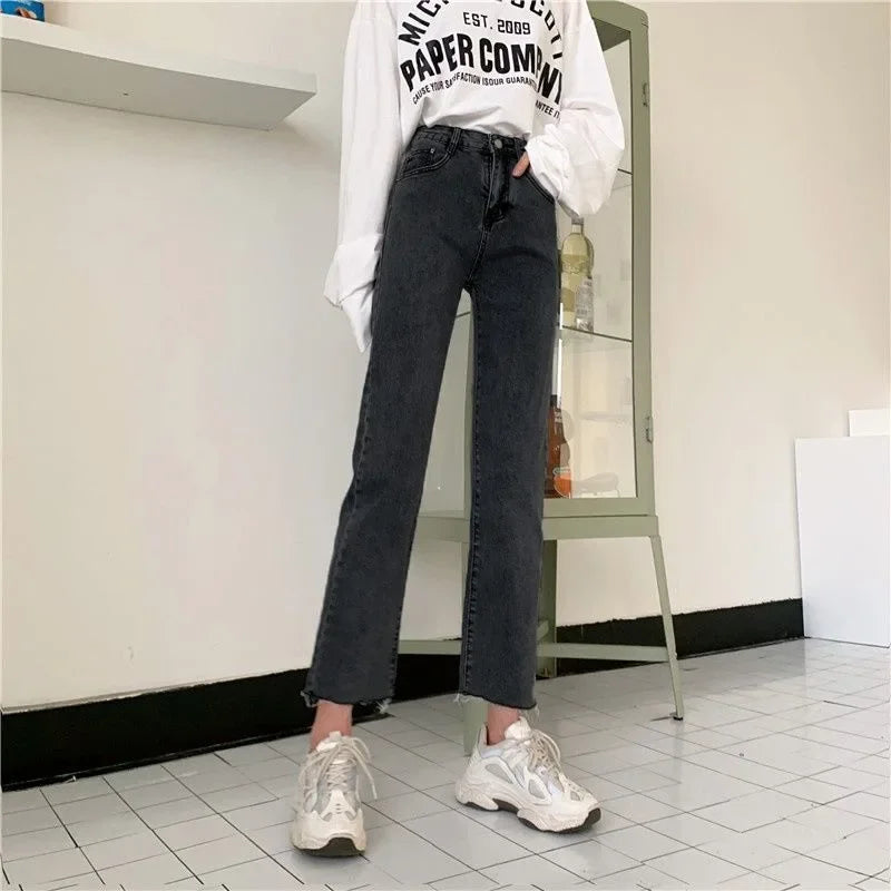 Women's Loose Straight Slimming Student Versatile Pants
