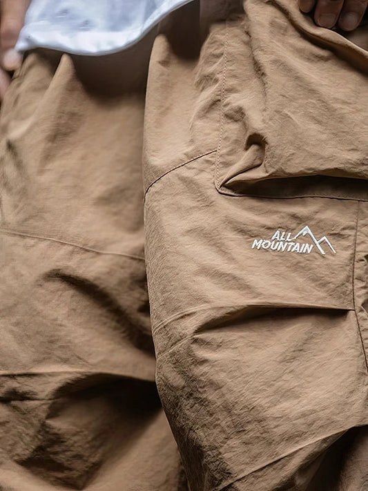 2026 Spring Summer Baggy Cargo Hiking Pants Men Waterproof Casual Sport Jogging Parachute Pants Outdoor Wide Leg Trousers