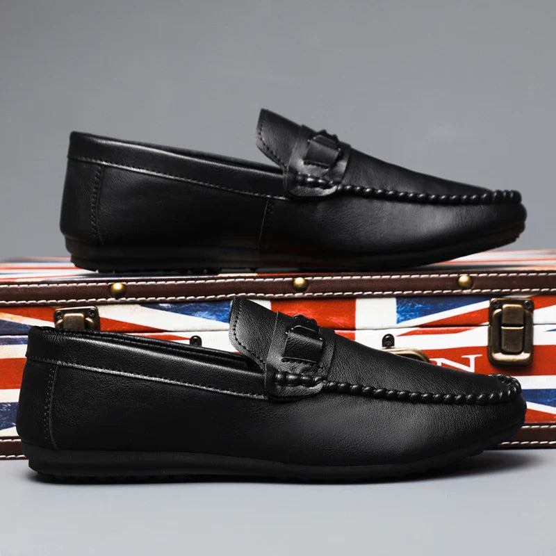 Trend White Loafers Man Big Size 46 Breathable Lightweight Men's Leather Shoes Comfortable Casual Shoes Men Driving Shoes