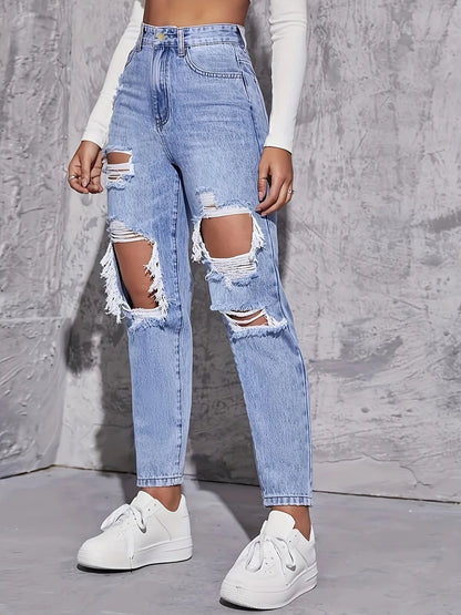 High Waist Straight-crotch Loose Slim Design High-street Pants