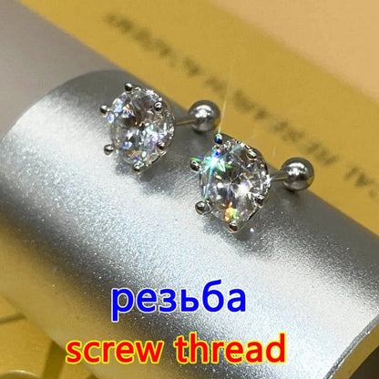 0.5-2ct Moissanite Diamond Stud Earrings for Women Original 925 Sterling Silver Lady's Moissanite Earring New 2026