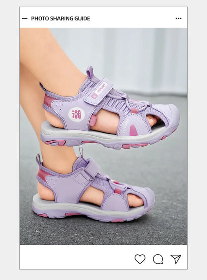 Summer Beach Shoes Kids Closed Toe Anti-collision Sandals Breathable Children Casual Walking Sandals For Boys And Girls