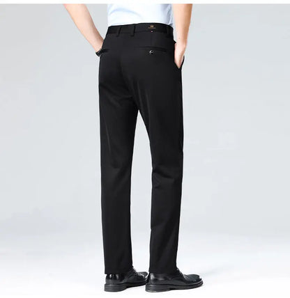 1-Pack Men's Professional Straight-Leg Stretch Formal Pants Non-Iron Comfortable Business Slacks Wrinkle-Resistant Loose Fit