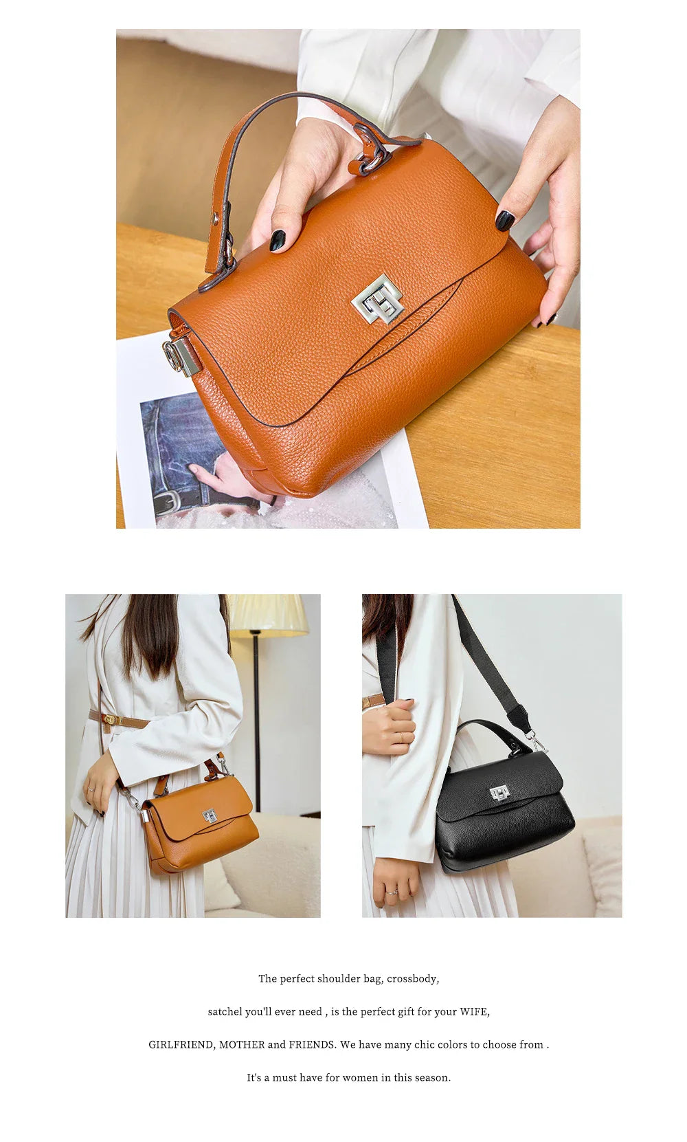 Women Genuine Leather Top-handle Bag Envelope Bags Luxury Designer Shoulder Handbag Ladies Elegant Crossbody For Ladies