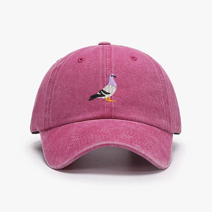 Embroidery Pigeon Design Spring vintage Baseball caps Men Women Water Washed Sunscreen Sun Hat Sports Fishing Sunshade Dad Hat