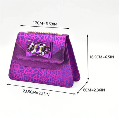 Purple Shoe and Bag Set for Party in Women Italian Shoe and Bag 2026 High Quality Elegant Heeled Shoes for Women African Pumps
