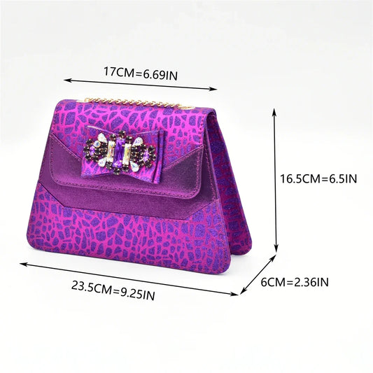Purple Shoe and Bag Set for Party in Women Italian Shoe and Bag 2026 High Quality Elegant Heeled Shoes for Women African Pumps