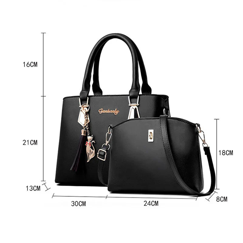 2pc/set Women Fashion Casual Totes, Luxury Handbags ,Designer Shoulder Bags, Crossbody Composite Bag Bolsos