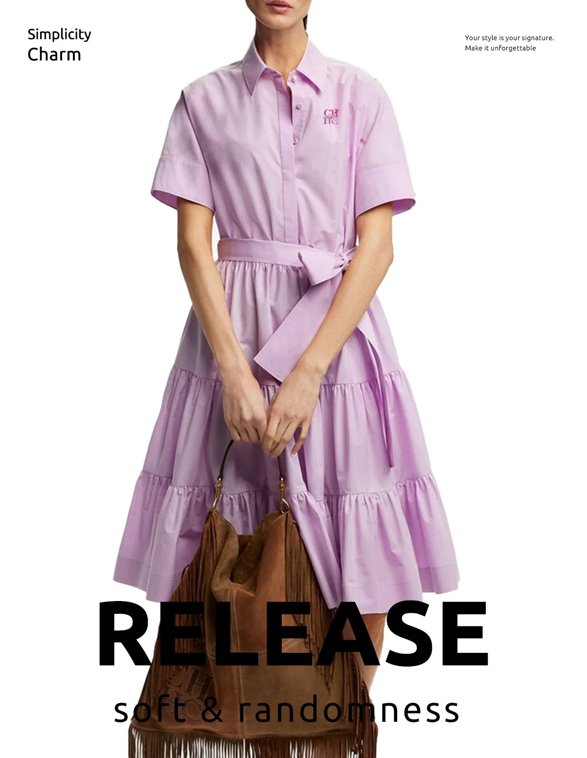 Women Dress Summer Office Lady Elegant Long Sleeve Solid Color Shirt Sundress Casual Loose Buttons Lace Up Dress