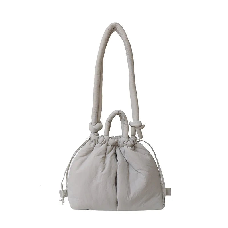 Fashion Casual Large Capacity Puffer Tote Bag Designer Padded Nylon Women Shoulder Bags Handbags Knotted Strap Crossbody Bags