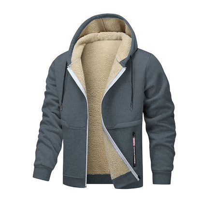 Animal Game Mens Casual Hooded for Men Fleece Sweatshirt Thick Sherpa Lined Hoodies Zipper Jacket Thick Heavyweight Sweatshirts