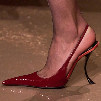 European American Women High Heeled Shoes Woman's Strange Heels Stiletto Summer Sandals Sexy Ladies Shallow Wedding Dance Pumps