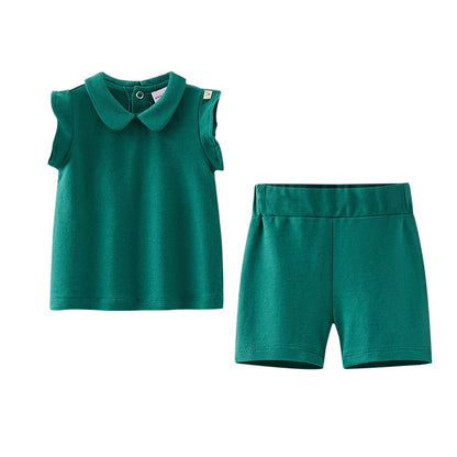 Family clothes with pockets summer label design children's boy and girls dress shirts baby set teenage skirt set
