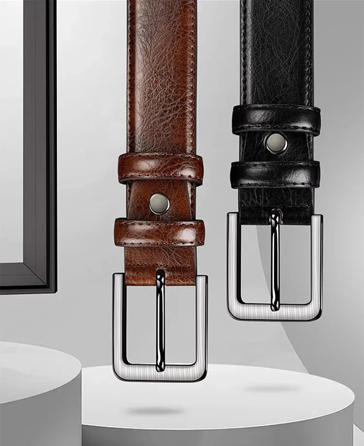 High-quality genuine leather men's belt with buckle, casual and business belt, masculine design, fashion novelty 2