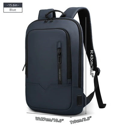Thin Male Work Backpack Multifunctional Fashion 15.6 In Laptop Backpack Casual Waterproof Business Travel Daypack