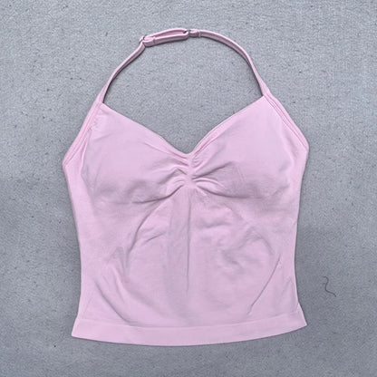 New Seamless Yoga Set Women Gym Clothing Scrunch Bum Legging Padded Tank Top Workout Outfits Fitness Sportswear Suits