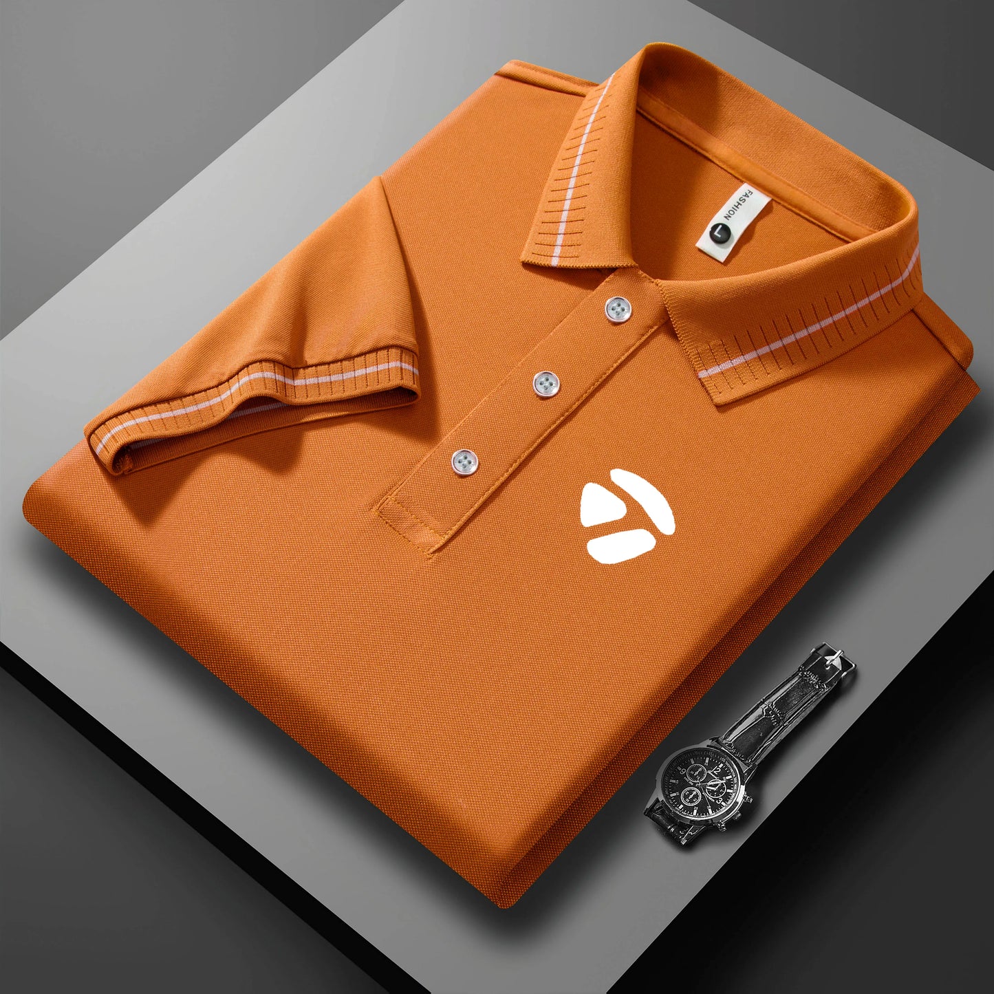 2026 New Men's Polo Collar T-shirt Short Sleeved Casual Sweat Absorbing Breathable T-shirt Men's Top
