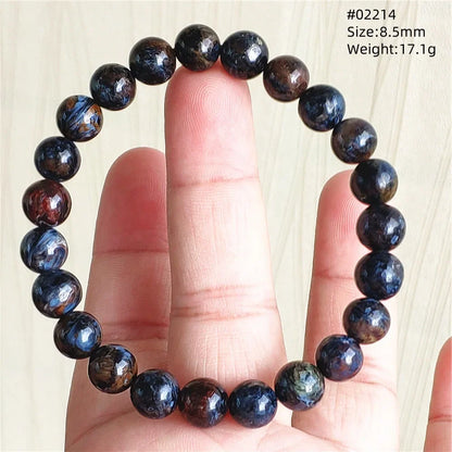 Natural Blue Pietersite Bracelet Women Men Beads Round Beads Chatoyant Cat Eye Fire Pietersite Namibia AAAAAA