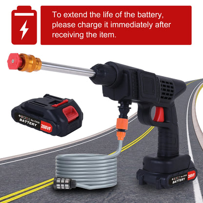 Portable Cordless Car High Pressure Washer Water Wash Cleaner Gun 26bar With 2Pcs 1200mah Battery