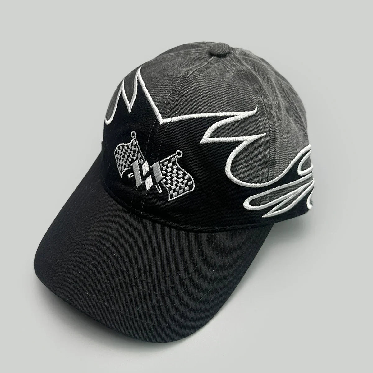 Niche Hip Hop Letter Flame Flag Baseball Hats New Unisex Sunshade Personal Versatile Color Block Fashion Retro ins Peaked Caps