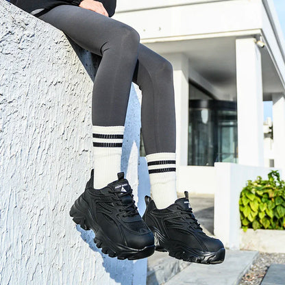 Lace-up Safety Work Shoes For Women Steel Head Boots Female Indestructible Construction Non Slip Platform Work Shoes