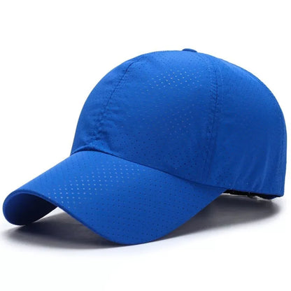 Summer Outdoor Black Sports Dry Fit Baseball Caps Breathable Mesh Hiking Hunting Cap Solid Color Adjustable Fitted Cap