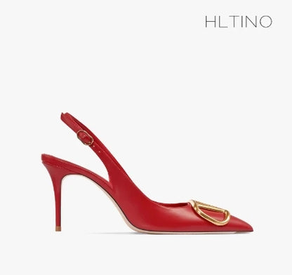 Fahion Slingback Black Comfortable Women Summer Shoes Very High Heel Sandals 2025 Trend for Wedding Party Dress