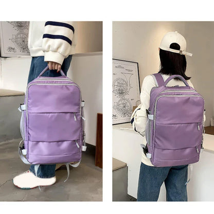 Travel Backpack Women Large Capacity Waterproof Anti-Theft Casual Daypack Bag with Luggage Strap & USB Charging Port Backpacks