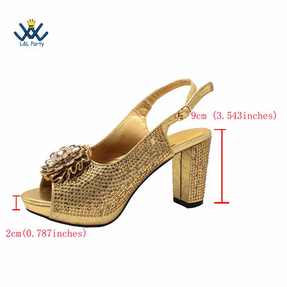 Latest African Women Shoes and Bag Set in Royal Blue New Design Italian Ladies Pumps for Garden Party
