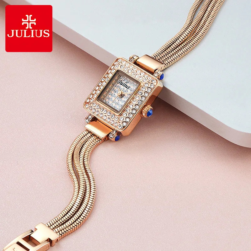 Top Julius Mini Lady Women's Watch Japan Quartz Elegant Fashion Hours Clock Dress Bracelet Chain School Girl's Birthday Gift