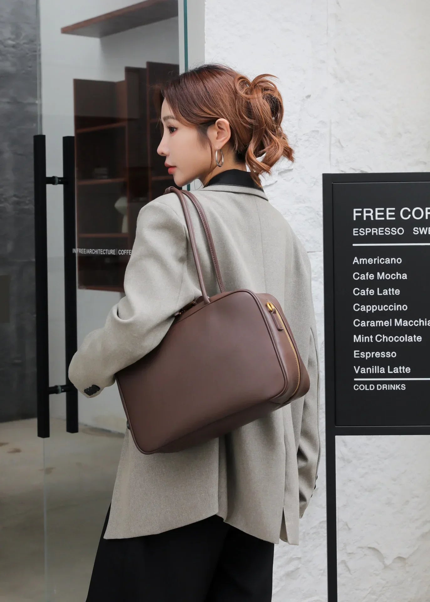 Genuine Leather Fashion Women Shoudler Black Bags Luxury Desiger Ladies Crossbody Cowhide Brown Large Bag Female Handbags Coffe