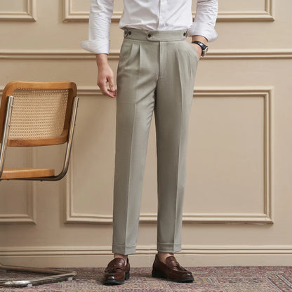 Neapolitan-Style Men‘s Cuffed Ankle Trousers | Slim Fit | Spring/Summer New Arrival