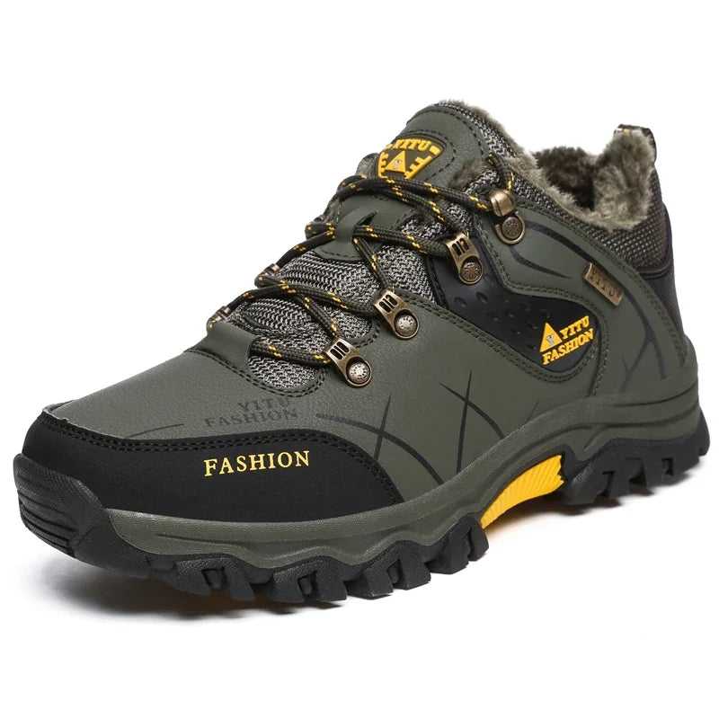 Suede Leather Men Hiking Shoes Outdoor Trail Trekking Sneakers Men Non-slip Breathable Climbing Shoes Men Mountain Sports Shoes