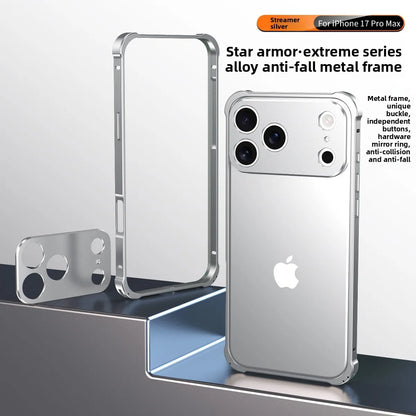 Original Colour Aluminium Frame Metal Bumper Hard Case For IPhone 17Air 17 Pro Max High Quality Alloy Lens Protector Phone Cover