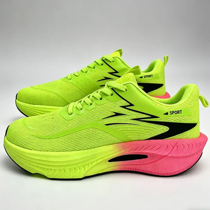 Men Sports Running Shoes Carbon Board Air Cushion Breathable Lightweight Women's Comfortable Athletic Nonskid Sneakers