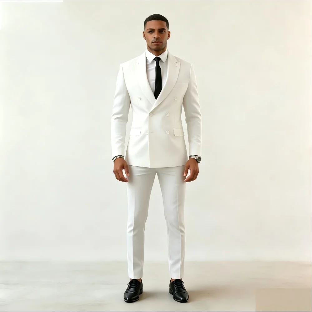 High-Quality Slim-Fit Men's Two-Piece Suits for Wedding Smart Casual Business Office Wear plus Size Available