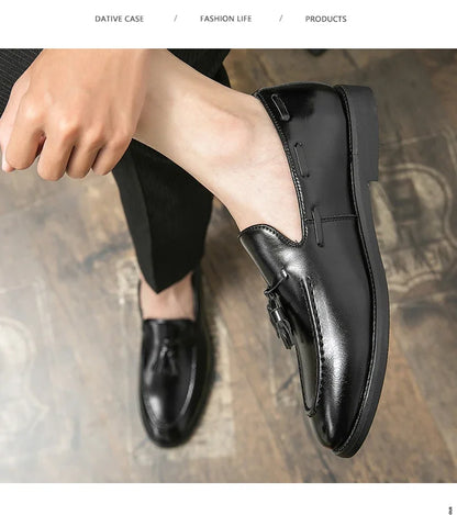 Classic Men Casual Loafers Driving Shoes Moccasin 2025 Fashion Male Comfortable Summer Leather Shoes Men Lazy Tassel Dress Shoes
