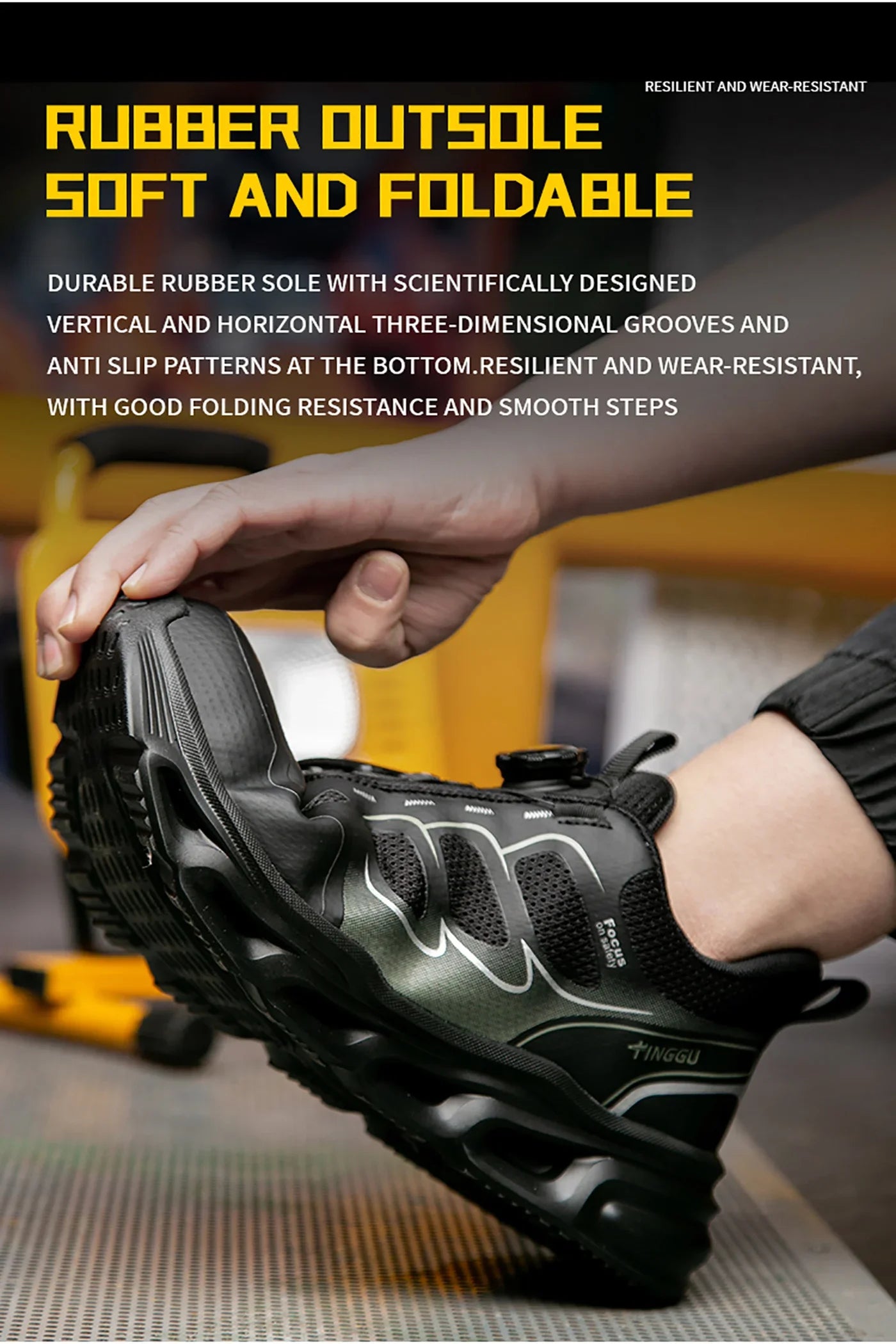 NEW Rotary Buckle Security Boots for Men WorkSneakers Women Boots Breathable Steel Toe ShoesSafety Puncture-Proof Men Boots